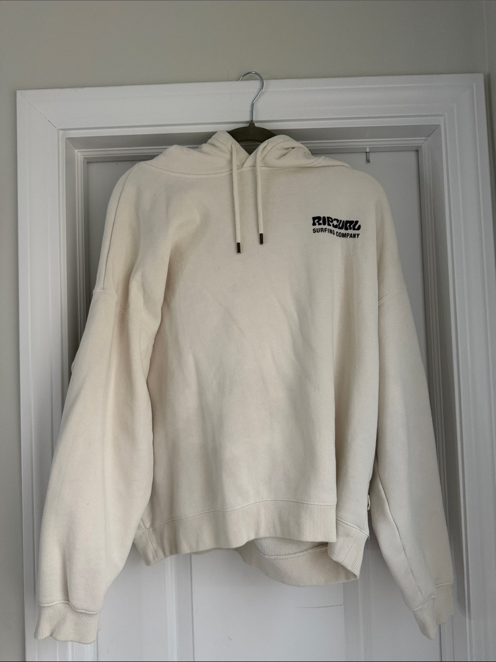 Rip Curl Cream Pullover Hoodie with Small Black Logo